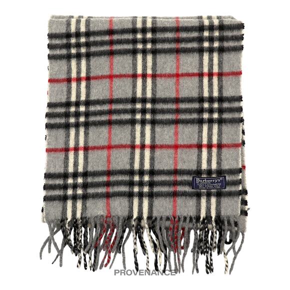 🔴 Burberry Scarf - Nova Check Grey Cashmere - Picture 2 of 5